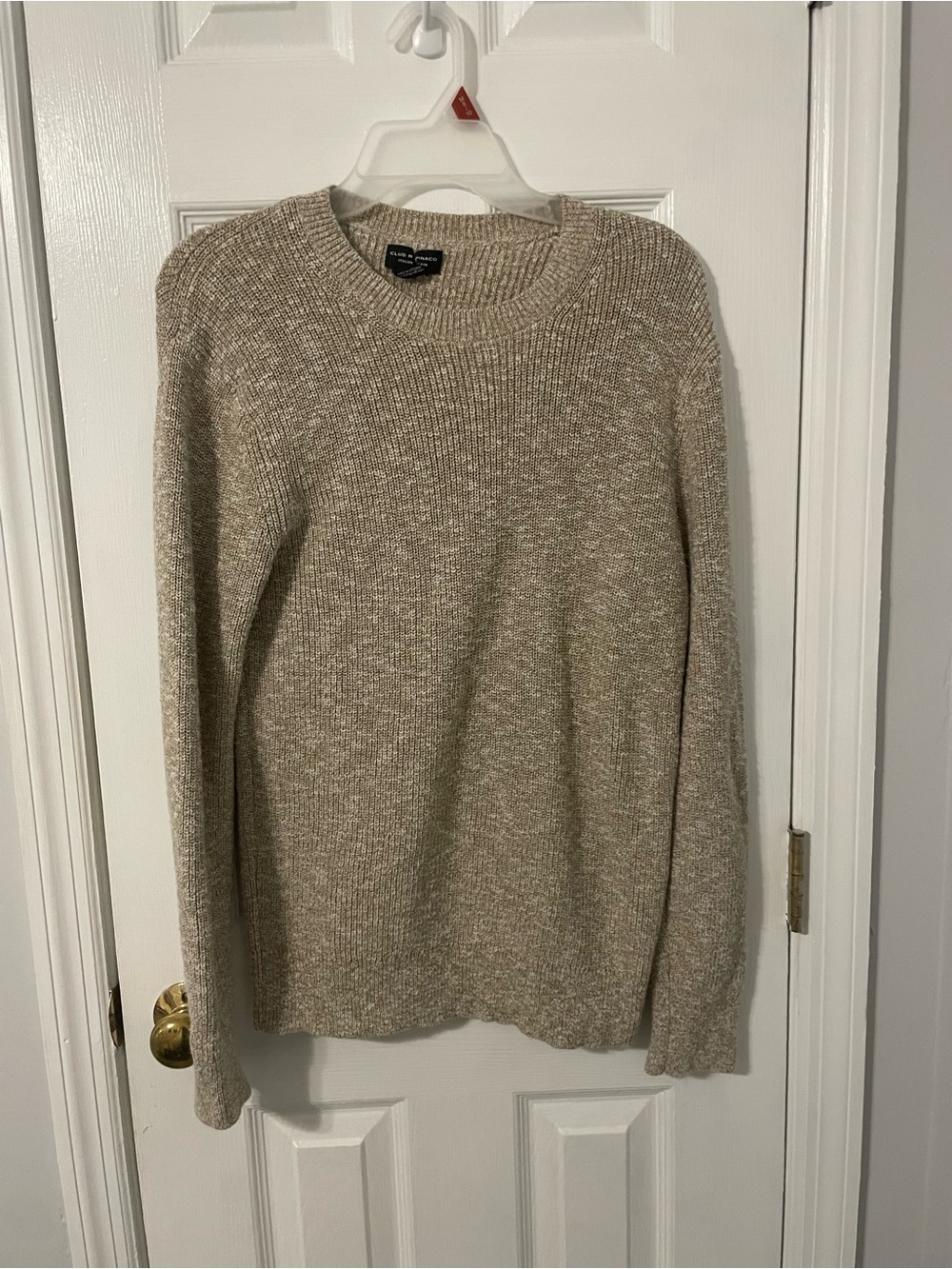 Club Monaco Womens Oatmeal Colored Italian Cotton Crewneck Sweater
